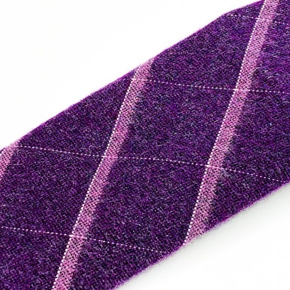 Michael Kors Tie 100% Silk Purple Striped - Picture 5 of 6